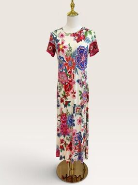 Johnny Was Small The Janie Favorite Cap Sleeve Midi Dress Kallie Scarf NWT White
